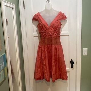 Plenty Anthropologie Tracy Reese Women Coral Pink Beaded Rani  Dress Size 8